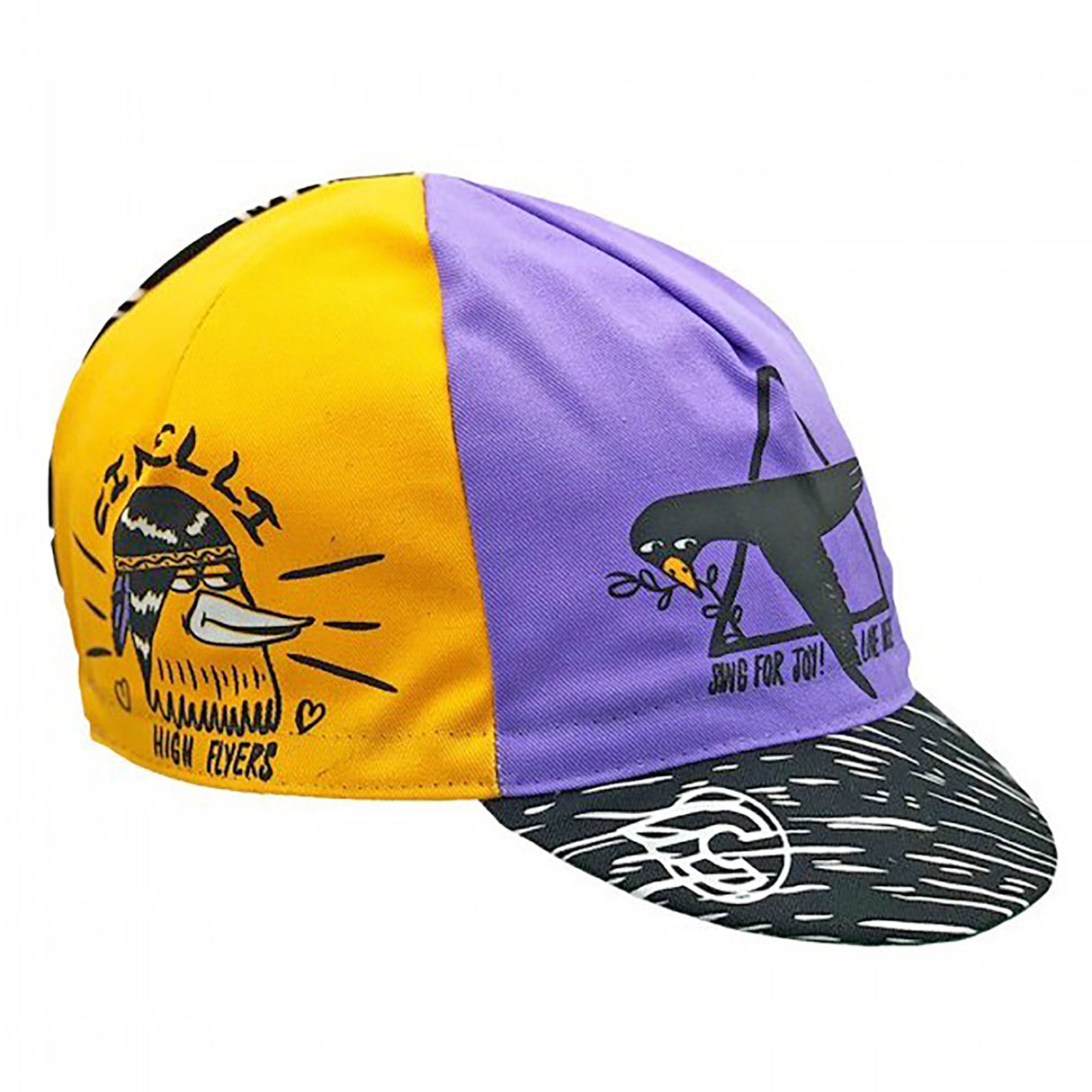 Cinelli Cycling Cap Stevie Gee Art - One Size Fits Most - Purple/Yellow