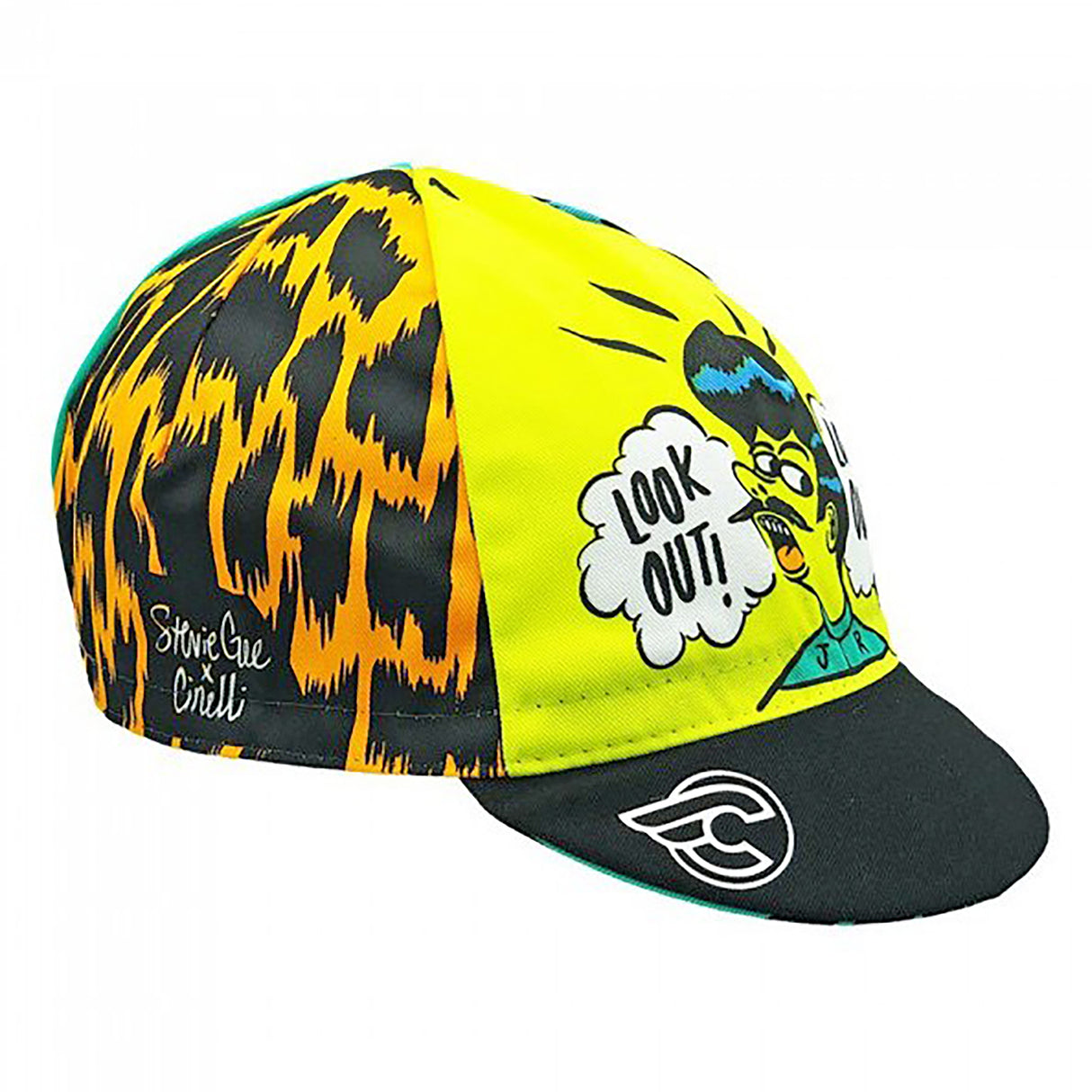 Cinelli Cycling Cap Stevie Gee Art - One Size Fits Most - Black/Yellow