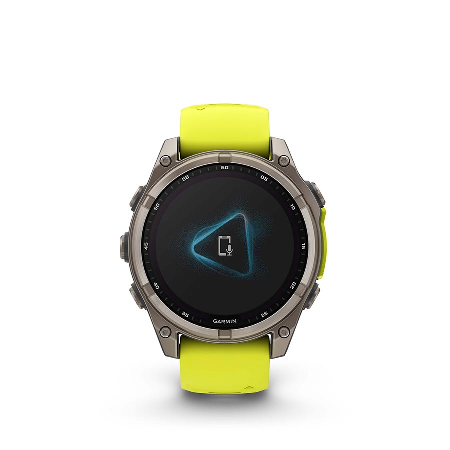 Garmin fenix 8 Solar Sapphire 47mm Watch Watch Color: Titanium Wristband: Amp Yellow/ Graphite - Silicone
