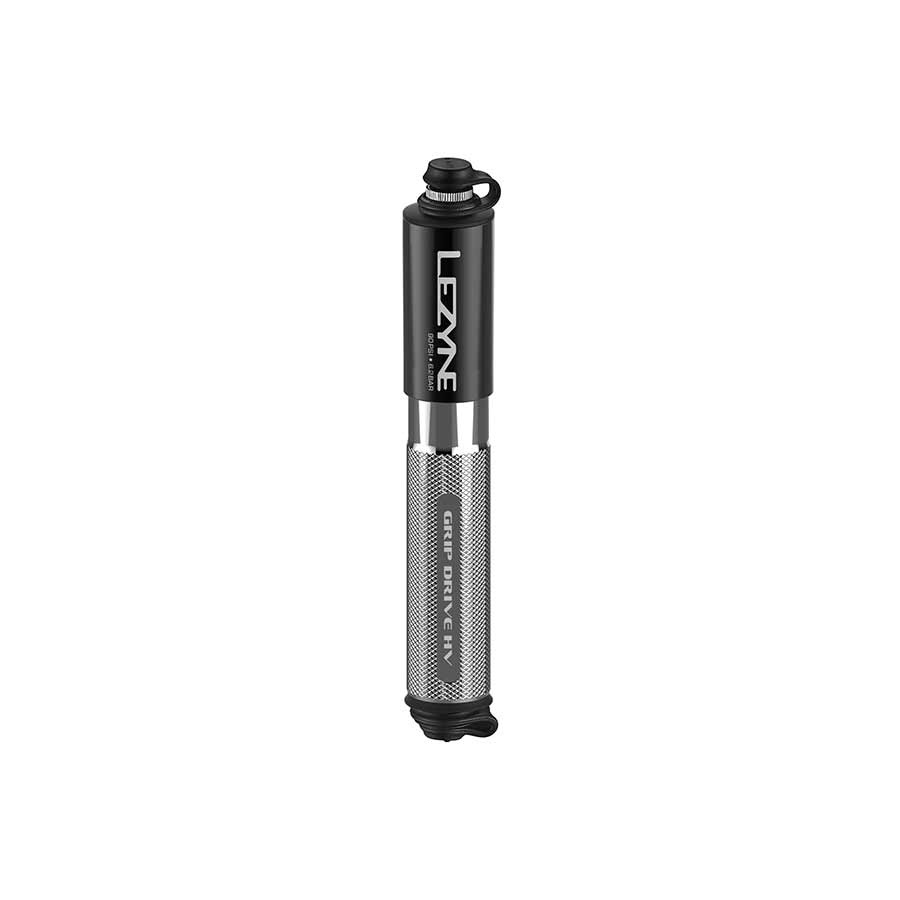 Lezyne Grip Drive HV Pump ABS Flip Chuck 90PSI Silver S 186 mm