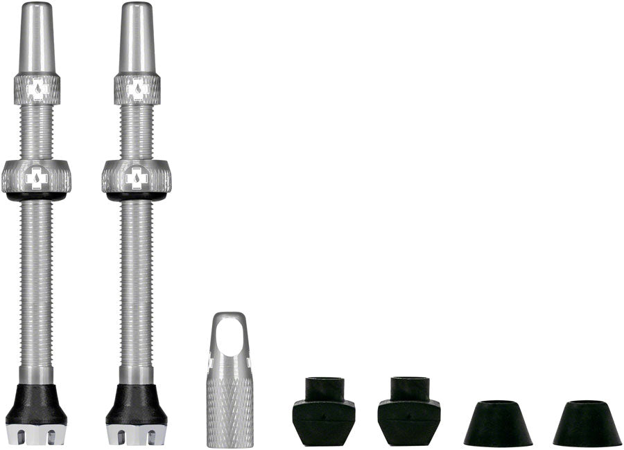 Muc-Off V2 Tubeless Valve Kit - Silver 44mm Pair