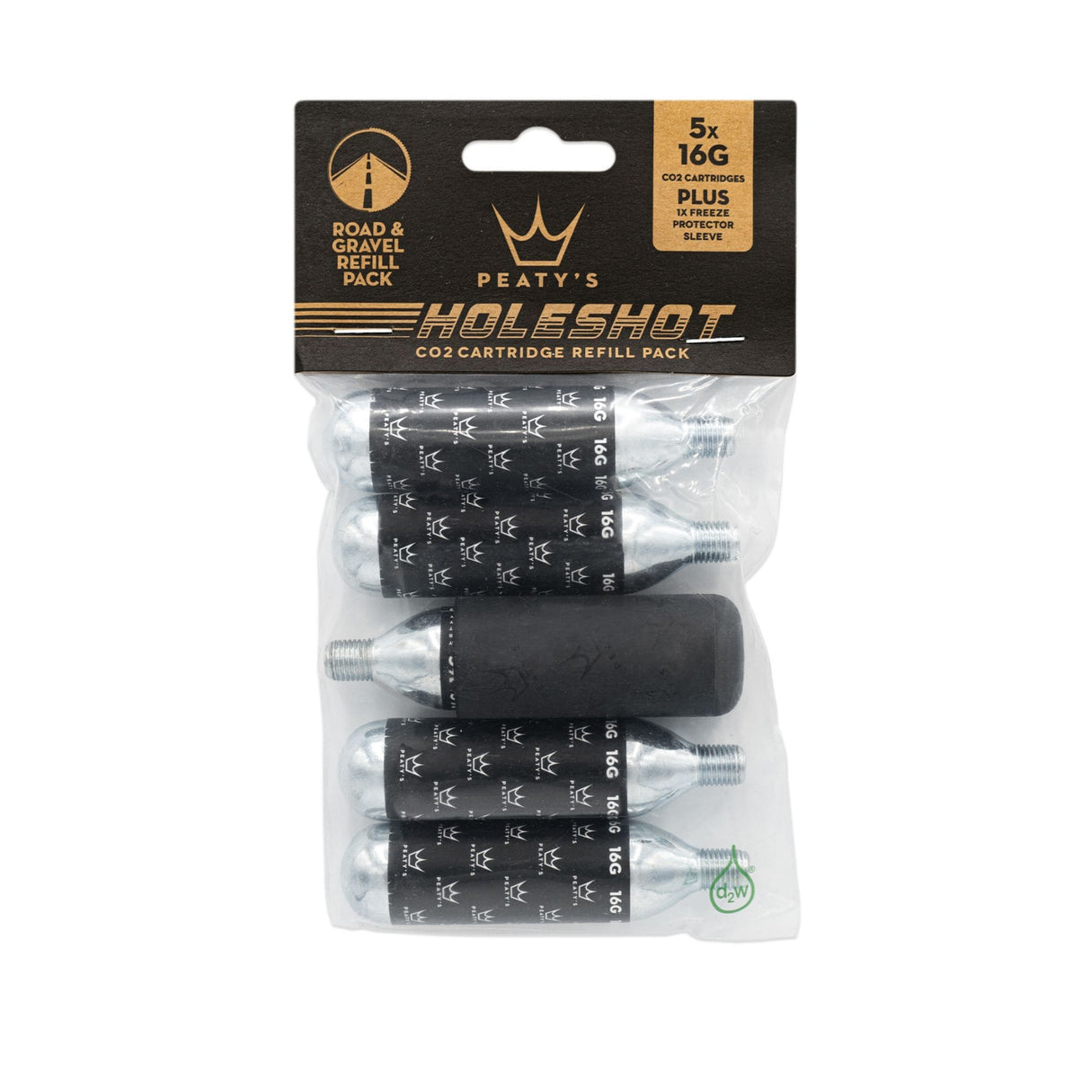 Peaty's Holeshot CO2 Cartridge Refill w/Sleeve 16g5/pack 